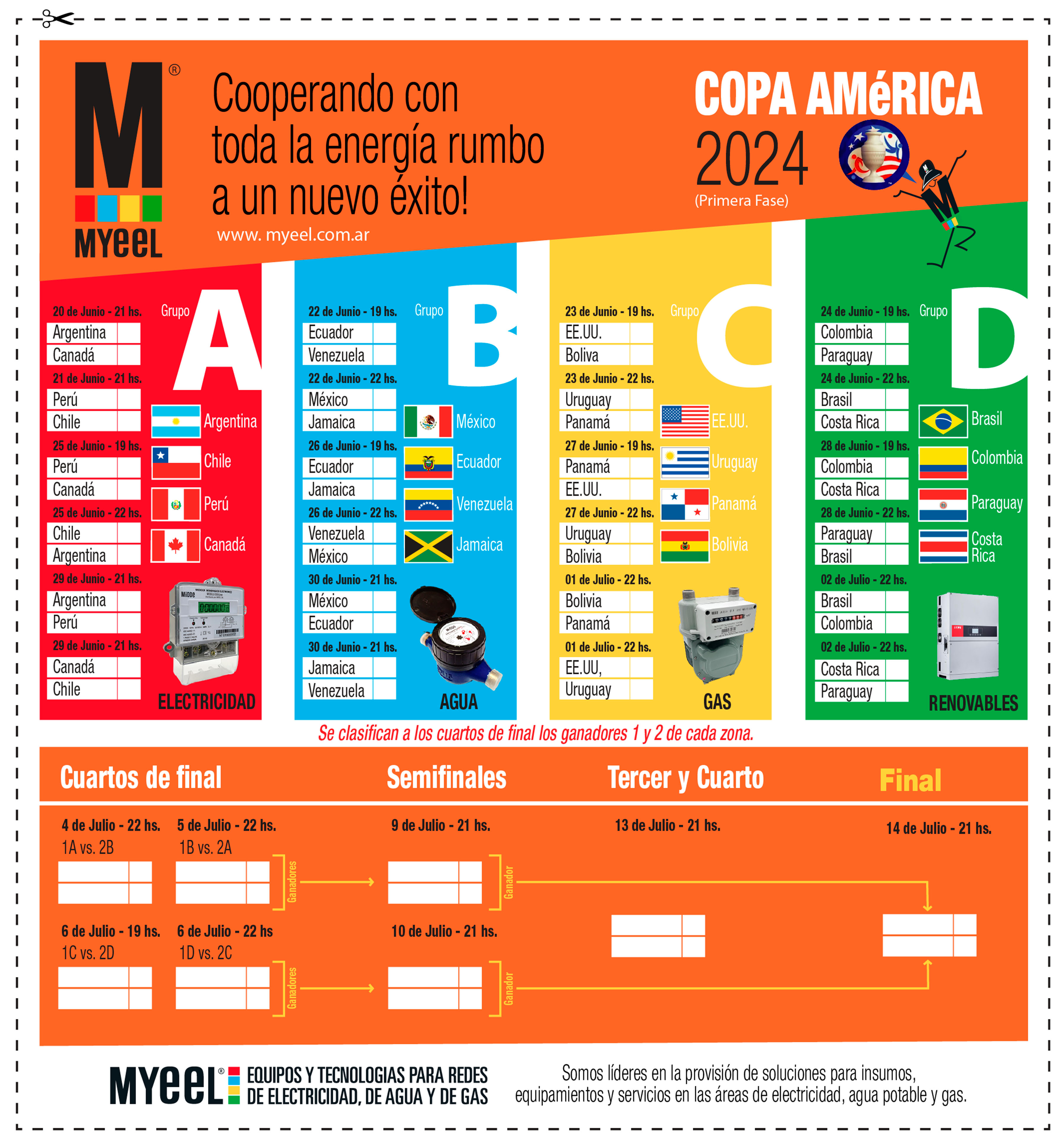 ¡Ya tenemos el fixture de la Copa América 2024! Novedad MYEEL